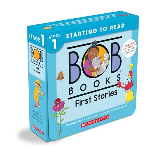 Bob Books - First Stories Box Set of 12 Paperbacks | Decodable Phonics Books, Ages 4 and up, Kindergarten (Stage 1: Starting to Read)