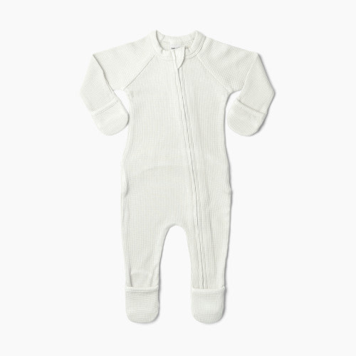Goumi Kids Bamboo & Organic Cotton Thermal Footie - Milk, 3-6 Months