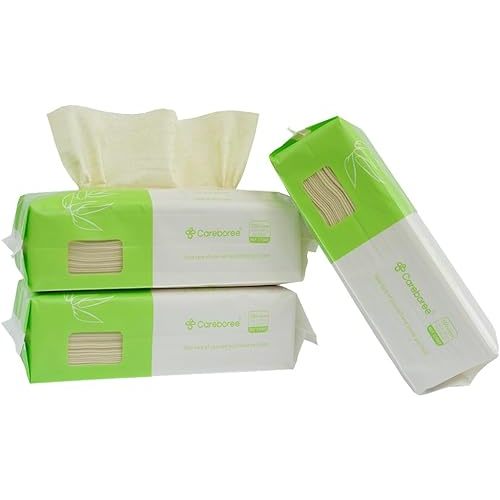 300 Count Careboree Unbleached Baby Dry Wipes Dry Unscented Multi-Purpose Cotton Tissue