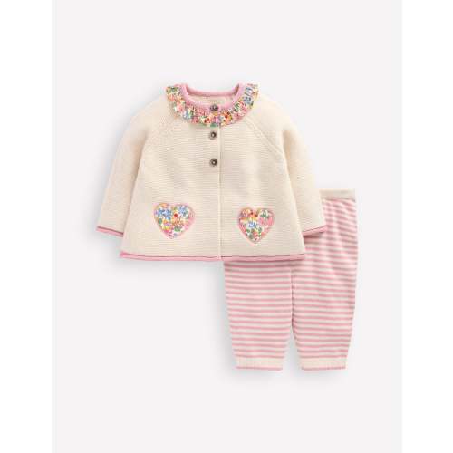 Pretty Knitted Play Set - Ecru Marl Hearts | Boden USA
