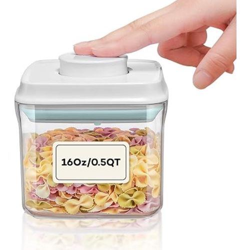 Bop Top Airtight Food Storage Containers with Lid 2 Cups / 16 oz | Kitchen Canister Sets | Air Tight Pantry Container | Pop Top Dry Food Storage Containers for Snacks, Sugar, Flour, Baking, Pasta
