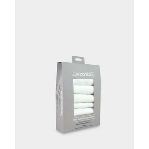 Little Bamboo Muslin Washers 6 Pack - Natural