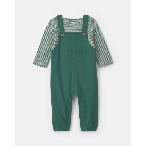 Baby Boy 2-Piece St Patrick's Day French Terry Long-Sleeve Overall Set - Green | Carter's