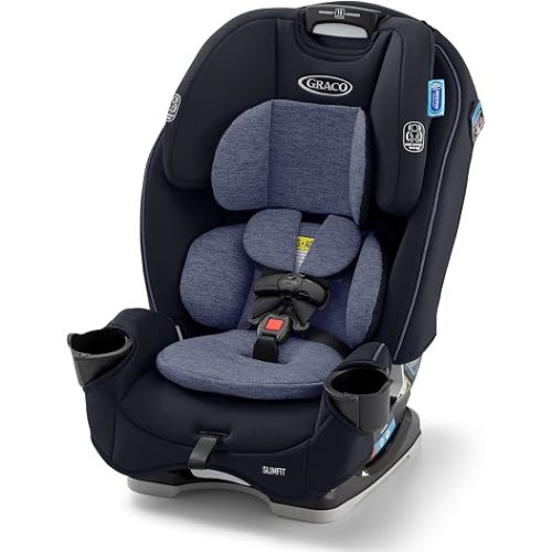 Graco® Slimfit 3-in-1 Convertible Car Seat, Ultra-Space-Saving Design, Silas, Suitable for Rear and Forward-Facing, Highback Booster Seat with 10-Position Headrest