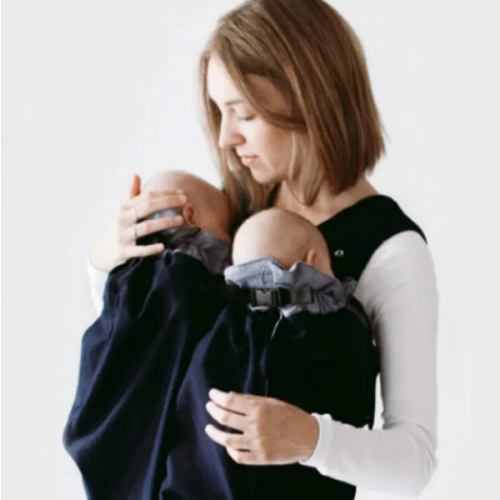 The Weego TWIN Baby Carrier - Blue Pepita