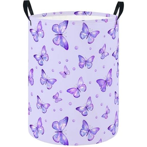 Baby Laundry Hamper Basket Baby Hamper for Nursery Boy and Girl Cute Storage Bin Organizer Boho Room Decor(Butterfly)