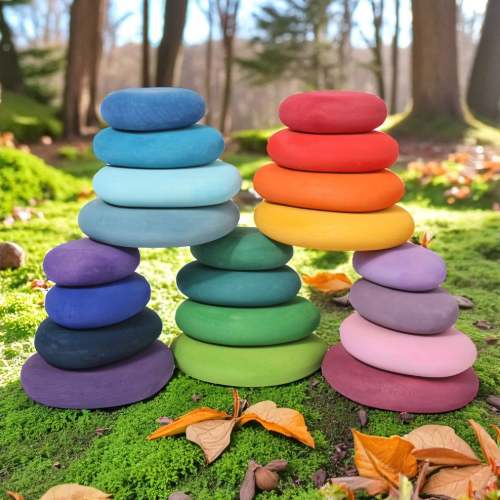 Wooden Stacking Pebbles Set