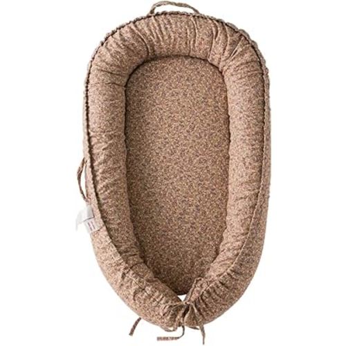 CooCooBaby Infant Lounger, Baby Nest Cover for Baby Girls & Boys, Newborn Essentials for Baby 0-18+ Months, 100% Cotton Breathable (Brown Blossom_, Cotton_Muslin)
