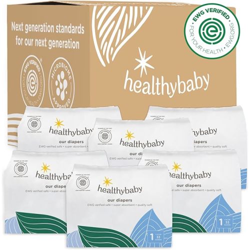 Our Diapers | The First EWG Verified & Microbiome-Friendly Diaper | 12-Hour Leak Protection | Made with Organic Cotton & Plant-Derived Materials | Totally Chlorine Free | Size 1 (7-14 lbs) 198 Count