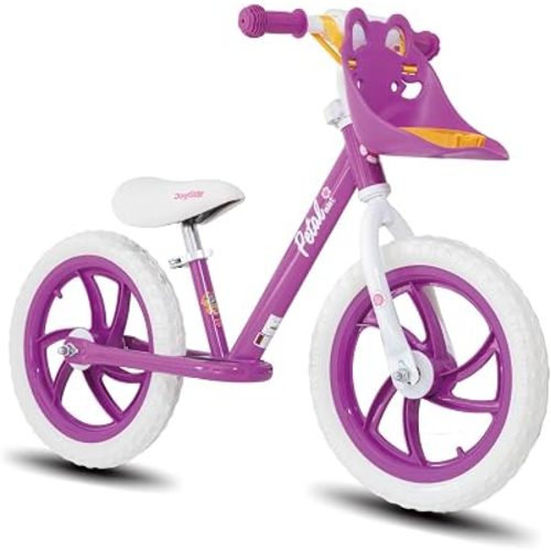 JOYSTAR 12"/14" Balance Bike 2-6Y, with Footrest & Basket/Doll Seat