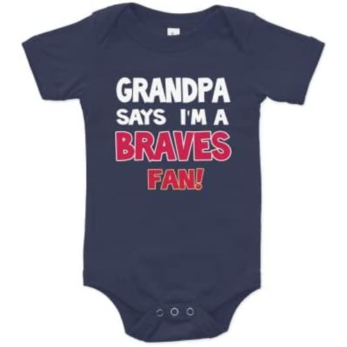 NanyCrafts' Grandpa Says I'm a Braves Fan Baby Bodysuit, Baby Braves Fan