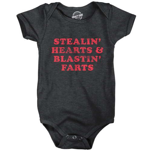 Stealin Hearts and Blastin Farts Baby Bodysuit Funny Cute Stinky Newborn Jumper