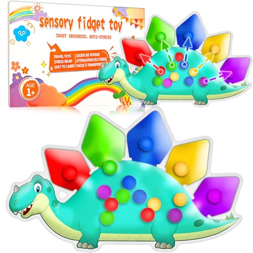 Dinosaur Color Sorting Sensory Toy Travel Toys for Toddler 1-3 Airplane Toy Roadtrip Essenstial for Toddlers Boys Gifts Fine Motor Autism Calm Fidget Montessori Preschool Activities for Kid Christmas