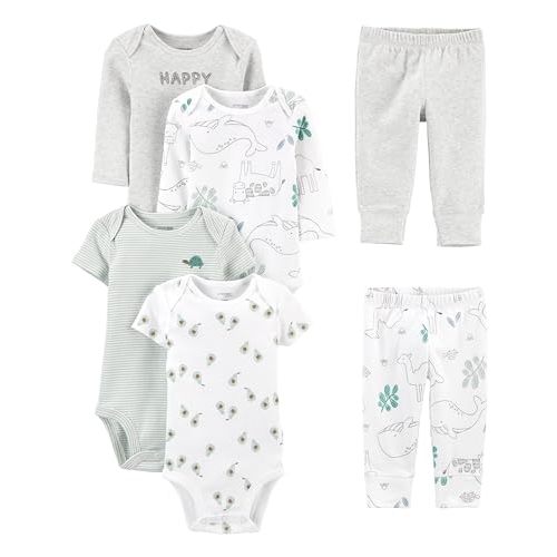 Simple Joys by Carter's Baby 6-piece Bodysuits (Short and Long Sleeve) and Pants Set
