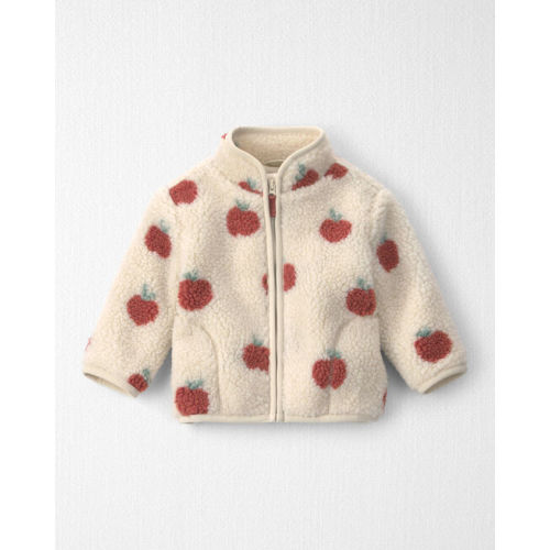 Baby Girl Recycled Teddy Fleece Jacket in Apples - Little Planet | Carter's