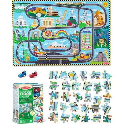 Melissa & Doug Race Around the World Floor Puzzle 48-Piece