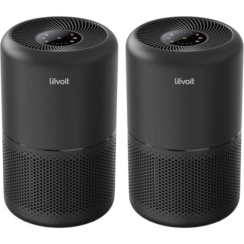 LEVOIT Air Purifier for Home Allergies Pets in Bedroom, Covers Up to 1073 ft² by 56W High Torque Motor, AHAM VERIFIDE, 3-in-1 Filter, HEPA Sleep Mode, Remove Dust Smoke Odor, Core300-P, Black, 2 Pack