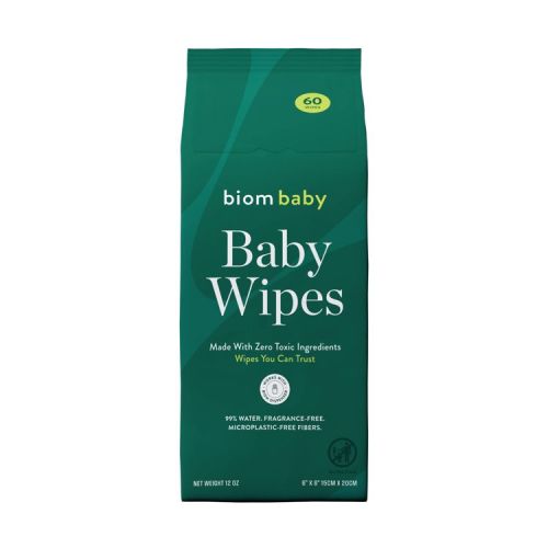 Biom Plant Based Hypoallergenic Baby Wipes - Fragrance Free - 60ct: Alcohol-Free, Contains Aloe, Refill Pouch