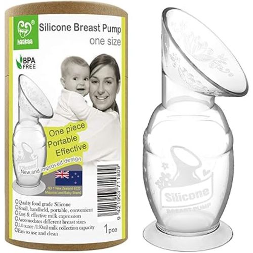 Haakaa 4oz/100ml Silicone Breast Pump with Suction Base 100% Food Grade Silicone BPA PVC and Phthalate Free
