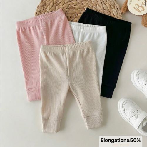 SHEIN 4pcs Newborn Baby Girl Solid Color Knitted Elastic Waist Pants, Versatile For Autumn/Winter Fashion | SHEIN USA