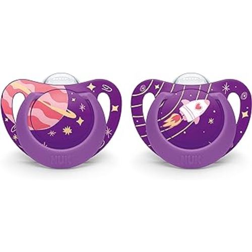 NUK Orthodontic Pacifiers 618 Months Pack, Outer Space