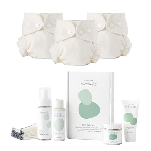 Esembly Baby Care Bundle | Cloth Diaper Inners (3-Pack, Size 1) and Skincare Kit