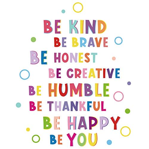 Mudder Colorful Inspirational Wall Decal Motivational Phrases Sticker Inspirational Lettering Quote Sticker Be Thankful Brave Creative Decals for Classroom Nursery Kids Decoration