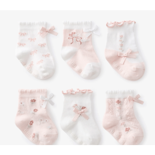 Fleur de Provence Non Slip Baby Socks 6 pk – Elegant Baby