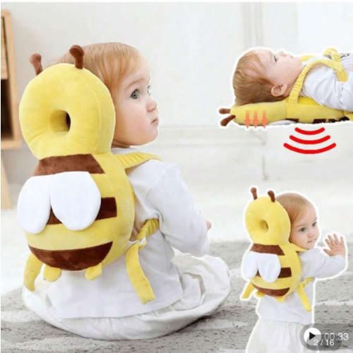 Baby Head Protector Cushion Backpack For Walking & Crawling,Christmas Elements Baby Walkers Protective Toddler Adjustable Baby Head Protection Pad Backpack Wear For Crawling,Bee,Christmas