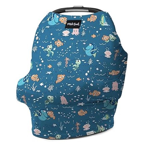 Milk Snob Original Disney Pixar 5-in-1 Baby Cover, Breastfeeding, Car Seat, Carrier, Stroller, High Chair, Shopping Cart, Canopy, Baby Shower Gender Neutral Gifts, Nursing Top (Finding Nemo)