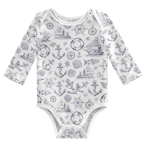 WIFIU Baby Girls Boys Bodysuit Cotton Long Sleeve Rompers One Piece Baby Clothes Outfits for Newborn Infant 0-24 Month