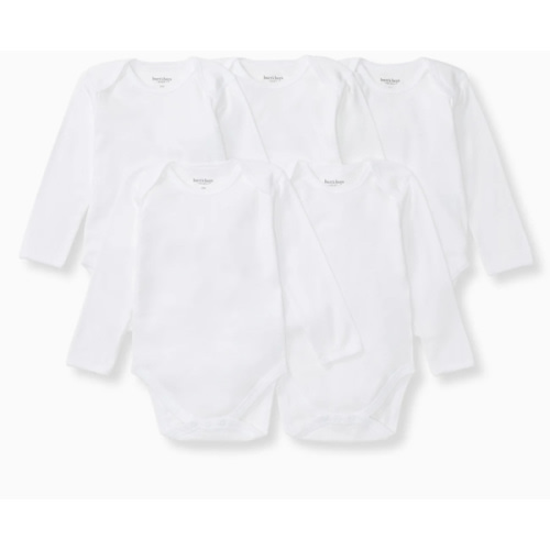 Bee Essentials Organic Long Sleeve Baby Bodysuit 5 Pack