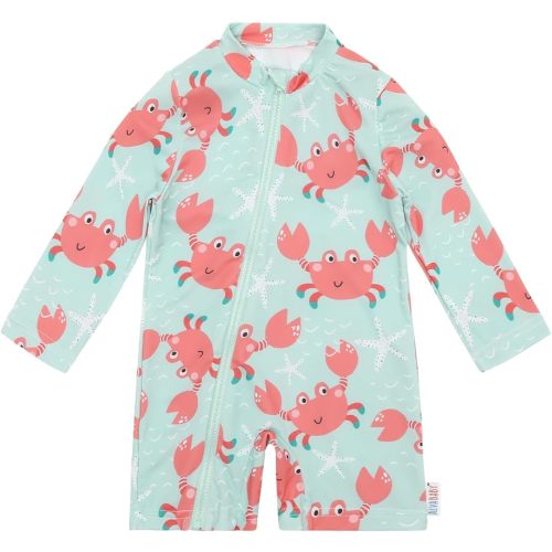 ALVA Baby Boy's/Girls' One Piece Swimsuit,Toddler Infant Zipper Rash Guard, Long Sleeve UPF 50+ Sun Protection Bathing Suit