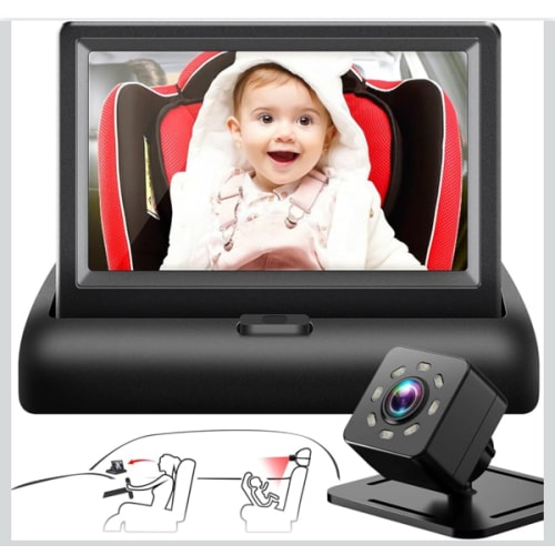 Baby Car Mirror with 4.3'' HD Night Vision Function Display, Safety Car Seat Camera with Wide Crystal Clear View, Easily Observe The Baby’s Move(Not USB)