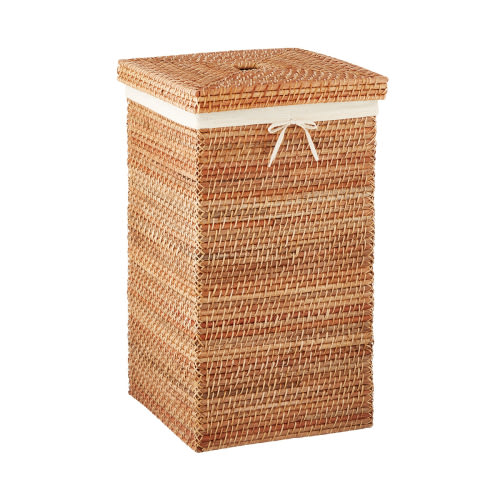 Square Rattan Hamper | The Container Store