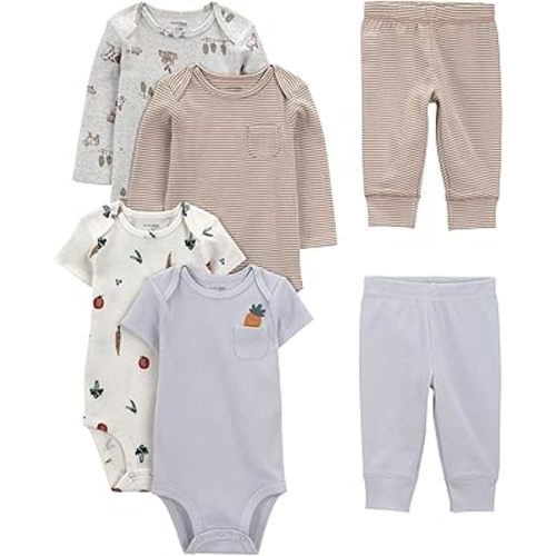 Simple Joys by Carter's Baby 6-piece Bodysuits (Short and Long Sleeve) and Pants Set