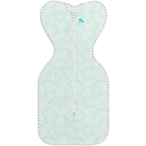 Love to Dream Organic Cotton Swaddle, Baby Sleep Sack, Swaddle Up Self-Soothing Swaddles for Newborns, Get Longer Sleep, Snug Fit Helps Calm Startle Reflex, 1.0 TOG Sleep Sack, Mint Celestial Dot