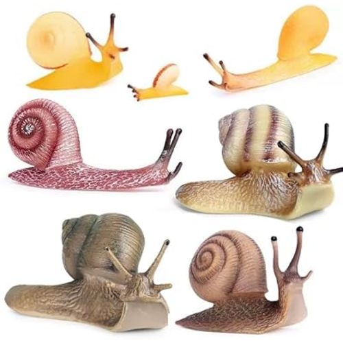 7 Pcs Snail Figurine Miniature Snail Realistic Animal Figurines