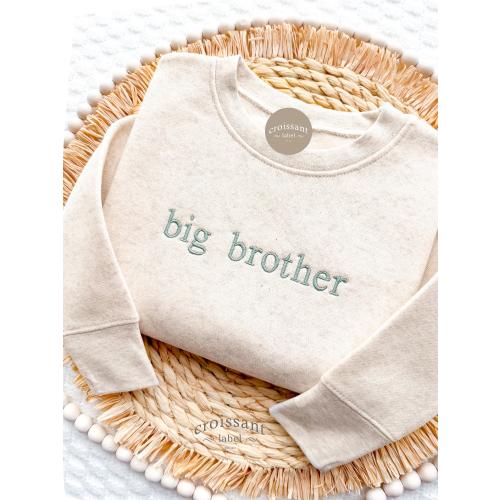 Custom Big Brother Embroidered Toddler Sweatshirt, Big Bro Sweatshirt for Family Pregnancy Announcement, Personalized Big Brother Sweatshirt