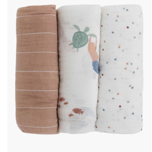 3-Pack Cotton Muslin Swaddle Blankets