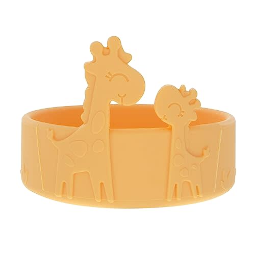 Nuby Animal Friend Silicone Round Bowl - Toddler Bowl - 6+ Months - Yellow Giraffe Bowl