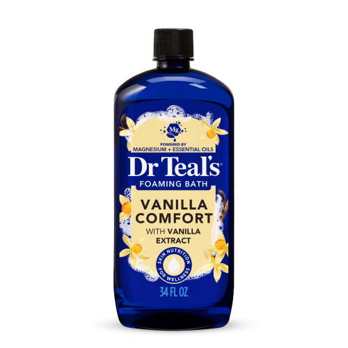 Dr Teal's Foaming Bath with Pure Epsom Salt, Vanilla Comfort, 34 fl oz