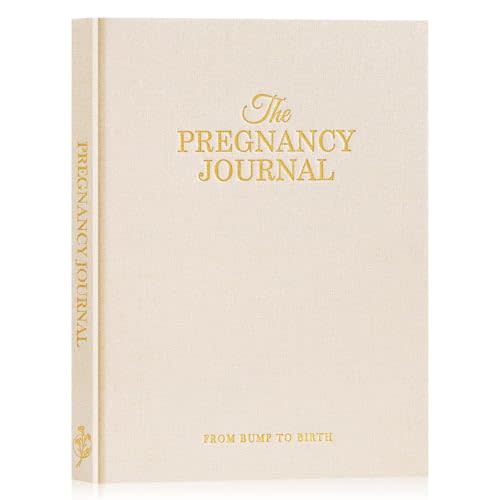 Lanpn My Pregnancy Journal Memory Book for First Time Mom, 156 Page Pregnant Announcement Must Have Planner Scrapbook, Pregnancy Tracking Diary Mom to Be Keepsake Gift for Expecting New Parent Beige
