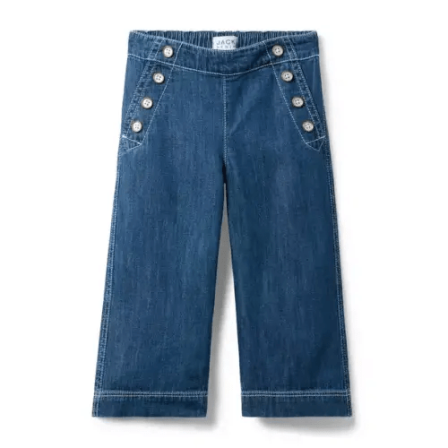 Girl Lapis Dark Wash The Denim Sailor Pant by Janie and Jack