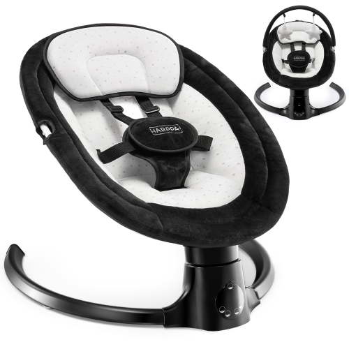 HARPPA Baby Swing for Boy with Remote Control, 5 Sway Speed, 10 Lullabies, Black