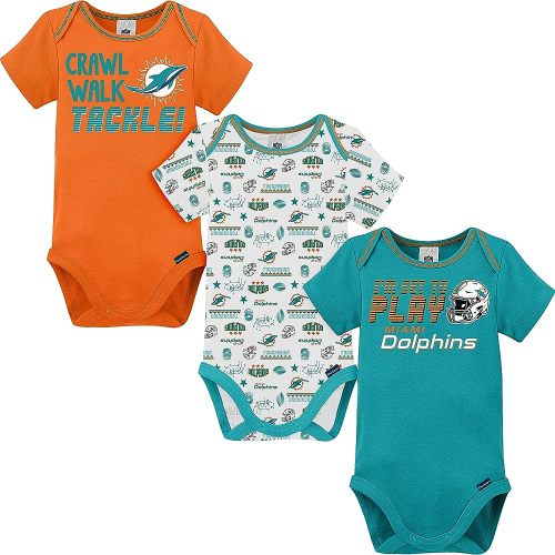 Gerber NFL unisex-baby Nfl Team 3 Pack Short Sleeve Onesie Bodysuit