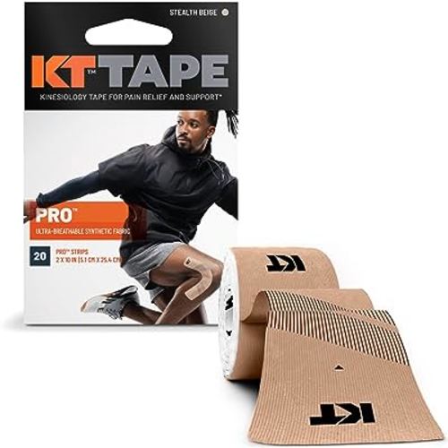KT Tape, PRO Synthetic Kinesiology Athletic Tape, 20 Count, 10” Precut Strips, 20 Precut Strips