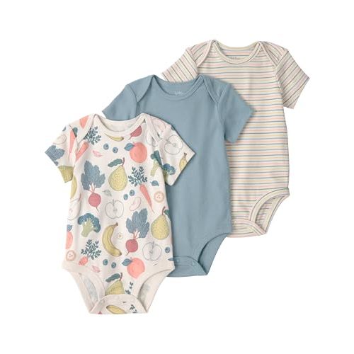 little planet by carter's unisex-baby 3-pack Short Sleeve Bodysuits Made With Organic Cotton