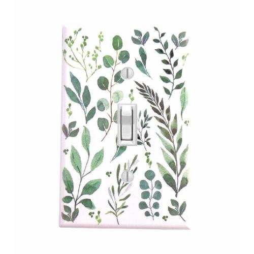 Botanical Light switch Cover, Switchplate cover Greenery, Nature Rocker Cover, Double switchplate, Nursery decor, GFI Cover, Triple Switch