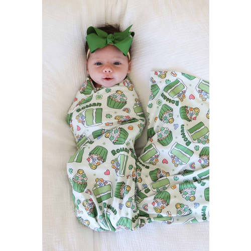 Shamrock Sweets Personalized Swaddle Blanket